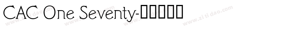 CAC One Seventy字体转换